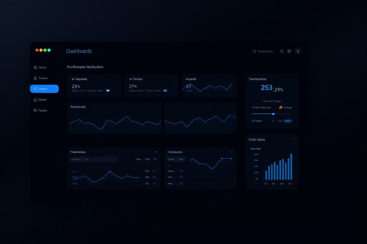 Dark-mode software dashboard interface for a fintech ledger processing engine
